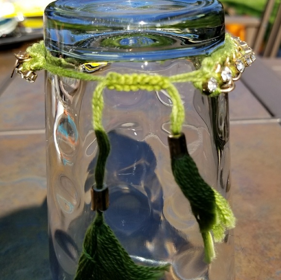Set of 3 colorful rhinestone and thread bracelets - Picture 3 of 7